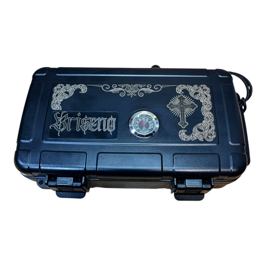 Personalized Hard Case Travel Humidor with Accessories